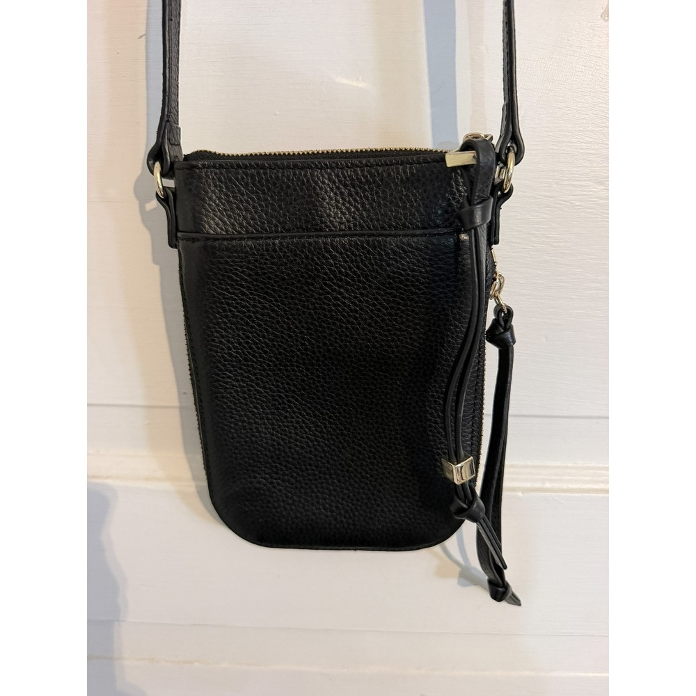 Vince Camuto Leopard Print Leather Phone Crossbody Bag Black Animal Print Small - Picture 3 of 6